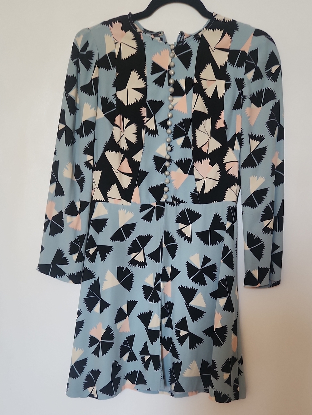 Marc by Marc Jacobs Blue Black Pink Geometric Long-Sleeve Dress - Picture 1 of 3